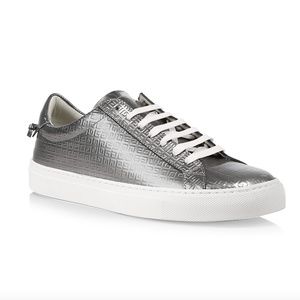 NIB $595 Givenchy Urban Street Monogram Metallic Leather Sneakers